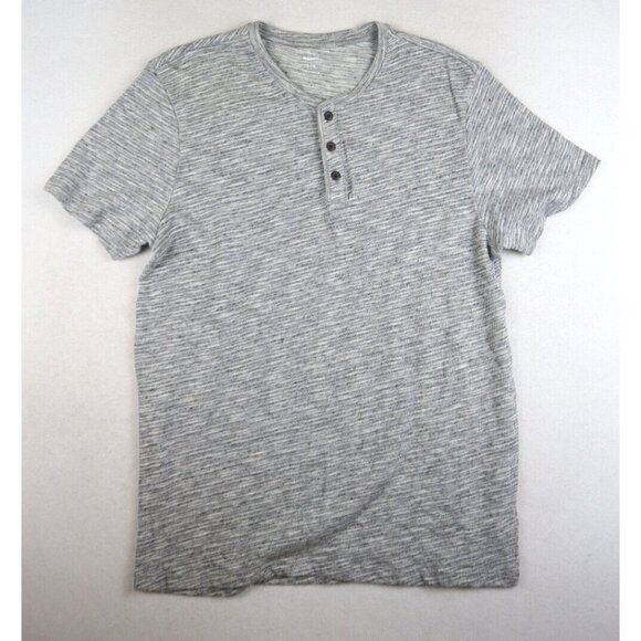 OLD NAVY - MEN'S GRAY SHORT SLEEVE STRETCH KNIT HENLEY T-SHIRT TOP - SIZE L - Picture 1 of 6